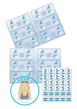 Lesmateriaal Thema winter:kleiner dan, groter dan, gelijk aan van auteur Juf Katy slide 2