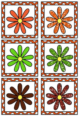 Lesmateriaal Bloemen glitter memory van auteur Juf kipje slide 1