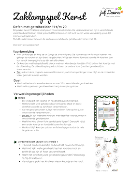 Lesmateriaal Kerst - Zaklampspel - Getalbeelden 11 t/m 20 van auteur De klas van juf Laura slide 4