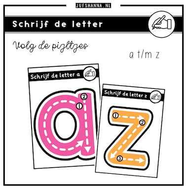 Lesmateriaal Letters | Kaartjes schrijf de letters van auteur Juf Shanna slide 1