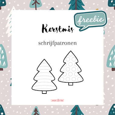 Lesmateriaal Kerstbomen schrijfpatronen van auteur MiaenCo