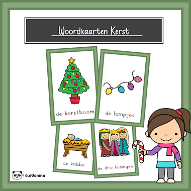 Lesmateriaal Woordkaarten Kerst van auteur Juf Janina