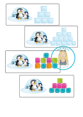 Lesmateriaal Thema winter : bouwen met herbruikbare ijsblokjes van auteur Juf Katy slide 2