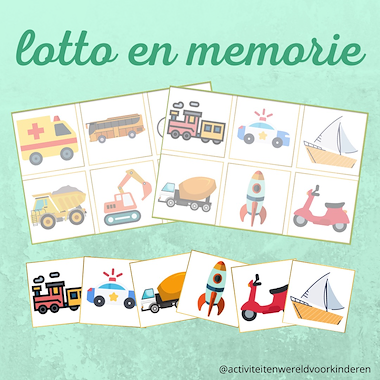 Lesmateriaal Voertuigen - lotto en memorie van auteur Nanny Melissa slide 2