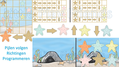Lesmateriaal Richtingen en programmeren met zeester van auteur Little Play Friends slide 2