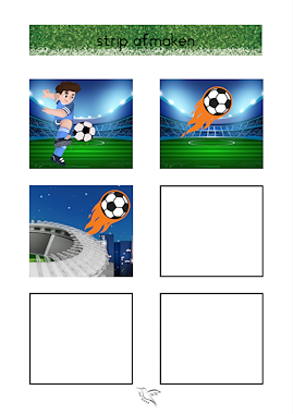 Lesmateriaal Strip afmaken - thema voetbal van auteur Juf Kitty B