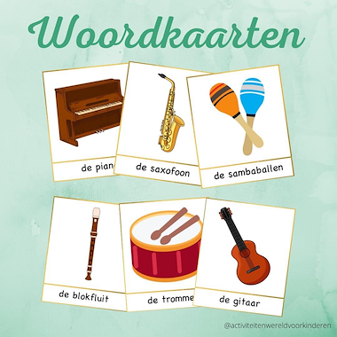 Lesmateriaal Muziek - woordkaarten van auteur Nanny Melissa