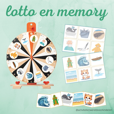 Lesmateriaal De kleine walvis - Lotto en memory van auteur Nanny Melissa