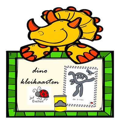 Lesmateriaal 10 dino kleikaarten  van auteur juf Evelien