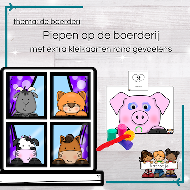 Lesmateriaal piepende boerderijdieren van auteur katrotje