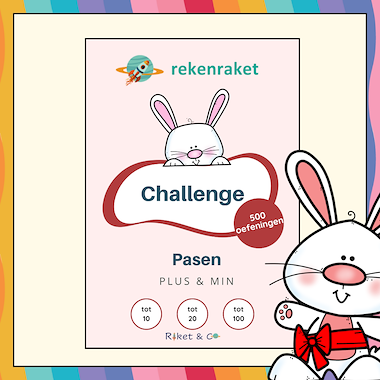 Lesmateriaal Rekenchallenge Pasen plus & min van auteur Raket en Co