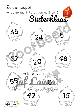 Lesmateriaal Sinterklaas - Zaklampspel - Tafel 4 t/m 6 van auteur De klas van juf Laura slide 2