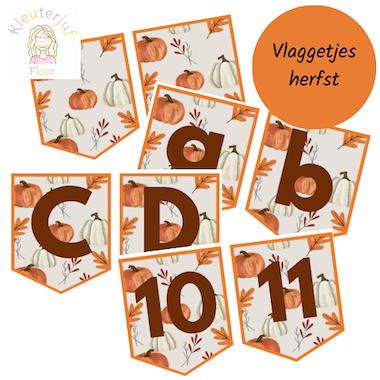 Lesmateriaal Vlaggetjes thema herfst van auteur Kleuterjuf_floor