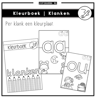 Lesmateriaal Kleurboek | Klanken kleurplaten van auteur Juf Shanna