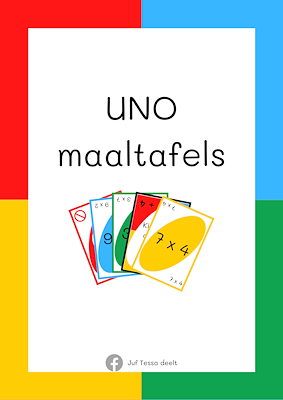 Lesmateriaal UNO - maaltafels van auteur Juf Tessa deelt