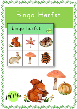 Lesmateriaal Bingo Herfst van auteur Juf Nika slide 1