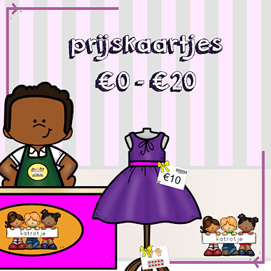 Lesmateriaal prijskaartjes van €0 - €20 van auteur katrotje slide 1