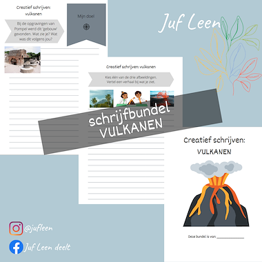 Lesmateriaal Schrijfbundel: Vulkanen (creatief schrijven) van auteur Juf Leen slide 2