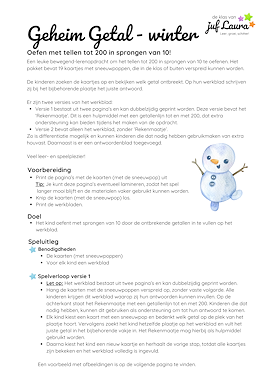 Lesmateriaal Winter - Geheim Getal - Tellen tot 200 in sprongen van 10 van auteur De klas van juf Laura slide 4
