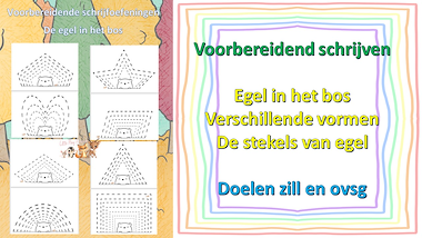 Lesmateriaal de stekels van egel - voorbereidend schrijven van auteur Little Play Friends