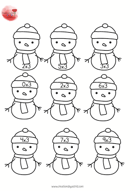 Lesmateriaal winters bewegen tafel van 3 en 7 van auteur Creations by Astrid slide 3