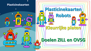 Lesmateriaal robots plasticinekaarten van auteur Little Play Friends slide 1