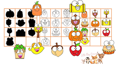 Lesmateriaal herfst - relaties leggen - memory van auteur Little Play Friends slide 3