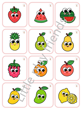 Lesmateriaal Memory fruit van auteur Little Play Friends slide 2