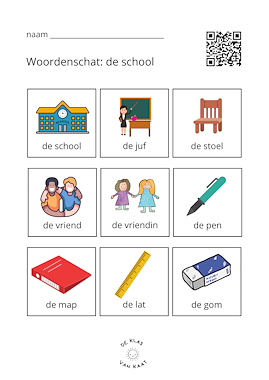 Lesmateriaal Woordenschatsfiches: de school (+ beeldmateriaal) van auteur deklasvankaat slide 1