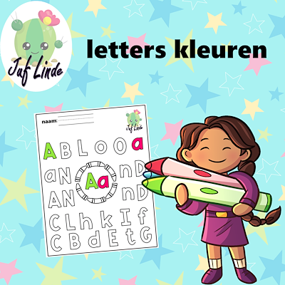Lesmateriaal letters kleuren van auteur juf Linde