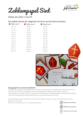 Lesmateriaal Sinterklaas - Zaklampspel - Tafel van 7 t/m 9 van auteur De klas van juf Laura slide 4