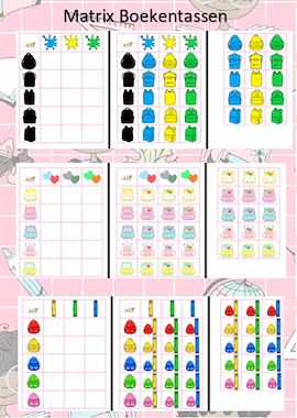 Lesmateriaal Matrixen - boekentasjes van auteur Little Play Friends
