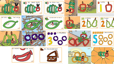 Lesmateriaal Rupsje nooitgenoeg - plasticinekaarten van auteur Little Play Friends slide 3