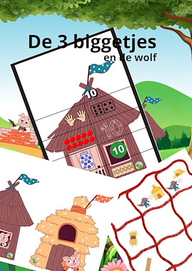 lesmateriaal Minibundel de 3 biggetjes en de wolf van auteur jufMrll