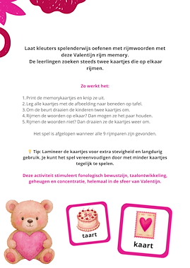 Lesmateriaal Valentijn Rijm Memory – Spelend Rijmen voor Kleuters van auteur Juf_C slide 2