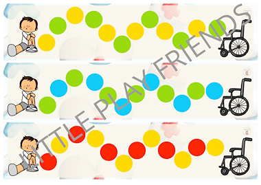 Lesmateriaal Ziek zijn- patronen verder zetten en kleuren oefenen van auteur Little Play Friends slide 3