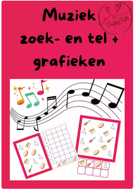 Lesmateriaal Muziek - zoek- en tel + grafieken van auteur PeuterKleuter