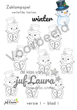 Lesmateriaal Winter - Zaklampspel - Verliefde harten van auteur De klas van juf Laura slide 3