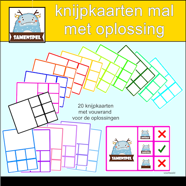 Lesmateriaal mal om knijpkaarten te maken van auteur Samenspel