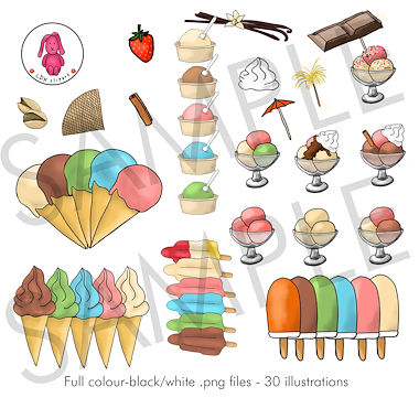 Lesmateriaal IJsjes - Clip art (rechtenvrij te gebruiken) van auteur LDN Clipart slide 2