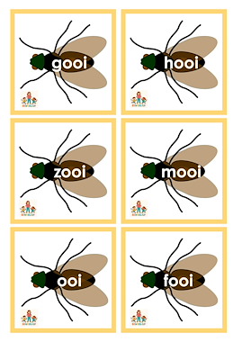 Lesmateriaal Vliegenmepperspel aai, ooi en oei  van auteur de beweegjuf slide 3