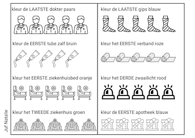 Lesmateriaal Rangtelwoorden thema ziek zijn / dokter van auteur juf Natalie slide 2