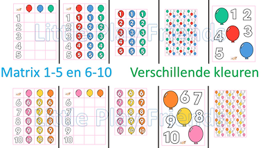 Lesmateriaal Matrix: de cijfer-ballonnen van auteur Little Play Friends slide 3