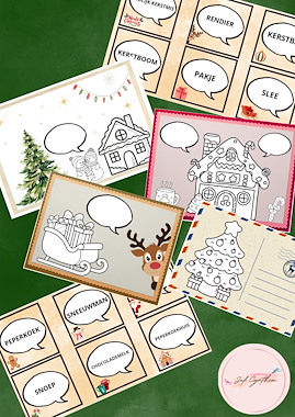 Lesmateriaal Kerstkaarten van auteur Juf_Cynthia_ slide 1