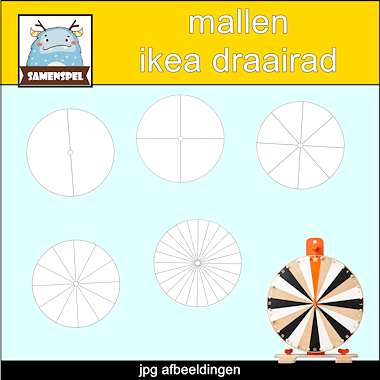 Lesmateriaal 5 mallen voor het ikea draairad van auteur Samenspel