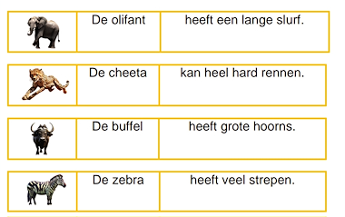 Lesmateriaal Spel en stempelbladen thema safari/wilde dieren  van auteur juf tallie