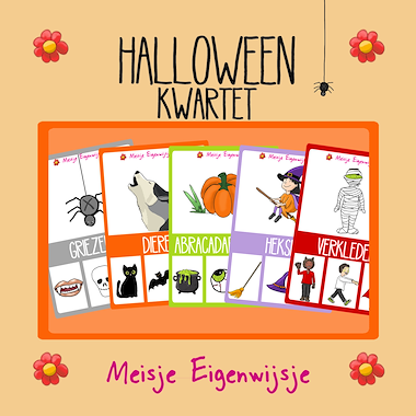 Lesmateriaal Halloween - Kwartet van auteur Meisje Eigenwijsje