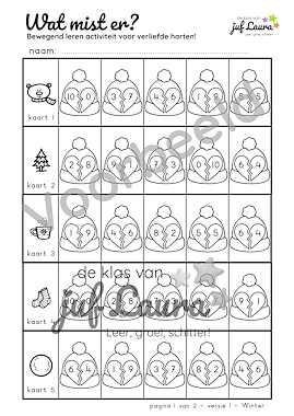 Lesmateriaal Winter - Wat mist er? - Verliefde harten van auteur De klas van juf Laura slide 3
