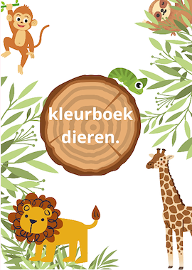lesmateriaal Kleurboek thema dierentuin van auteur Kleuterjuf Monique