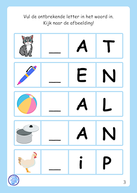 Lesmateriaal Ontbrekende letters (groep 3) van auteur Alexandra Wit slide 2